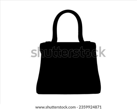 Ladies purse silhouette vector art white background