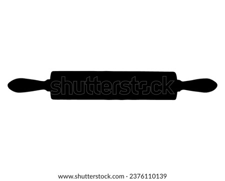 Rolling pin silhouette vector art white background