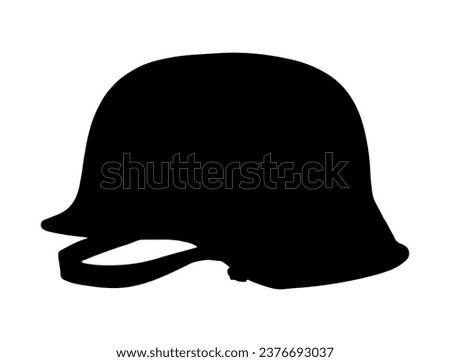 Military helmet silhouette vector art white background