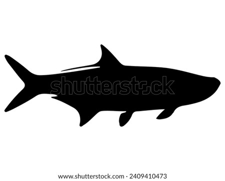 Tarpon fish silhouette vector art