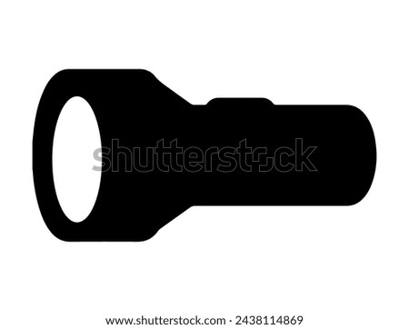 Flashlight silhouette vector art white background