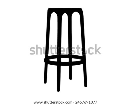 Bar stool silhouette vector art