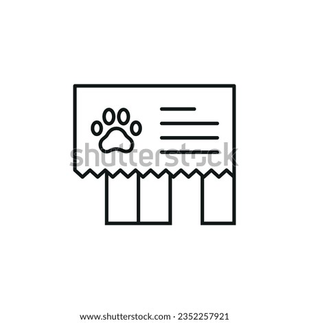 Animal shelter icon vector illustration. Tear-off sheet on isolated background. Adopt a pet sign concept.