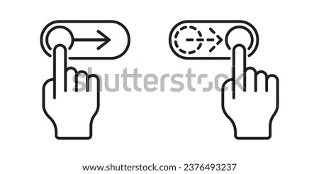 Toggle icon vector illustration. Swipe right on isolated background. On-off sign concept.