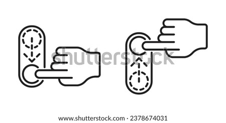 Toggle icon vector illustration. Swipe up, down on isolated background. On-off sign concept.