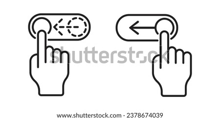 Toggle icon vector illustration. Swipe left on isolated background. On-off sign concept.