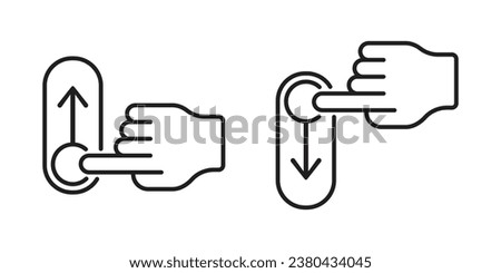 Toggle icon vector illustration. Swipe up, down on isolated background. On-off sign concept.