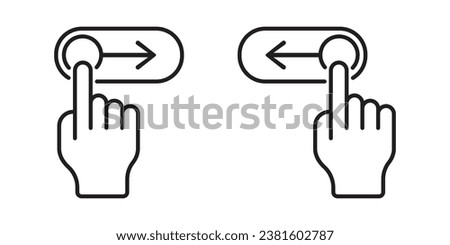 Toggle icon vector illustration. Swipe left, right on isolated background. On-off sign concept.