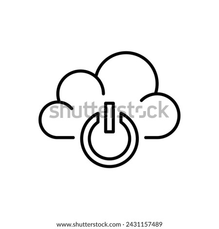 Cloud service icon vector illustration. Cloud off button on isolated background. Power button sign concept.