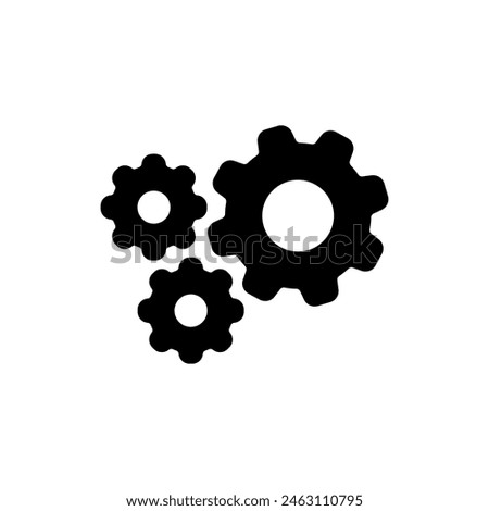 Wheel icon vector illustration. Three gear on isolated background. Cogwheel sign concept.