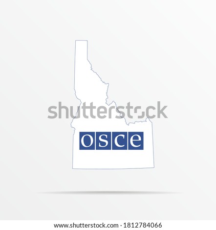 Vector map State of Idaho combined with Organization for Security and Cooperation in Europe (OSCE) flag.