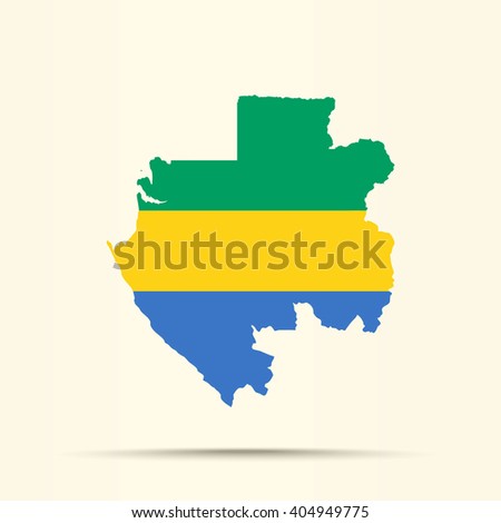 Map of Gabon in Gabon flag colors
