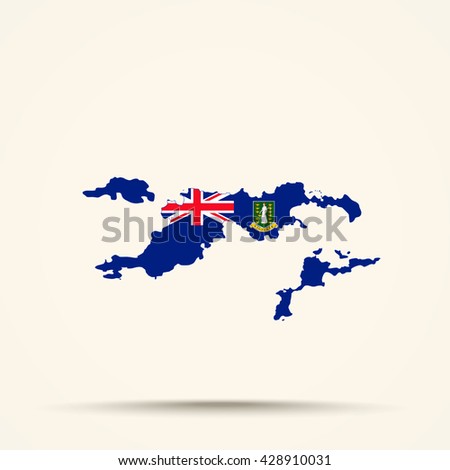 Map of British Virgin Islands in British Virgin Islands flag colors


