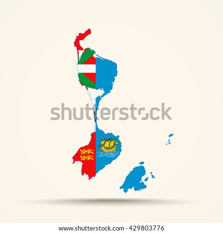 Map of Saint Pierre and Miquelon in Saint Pierre and Miquelon flag colors


