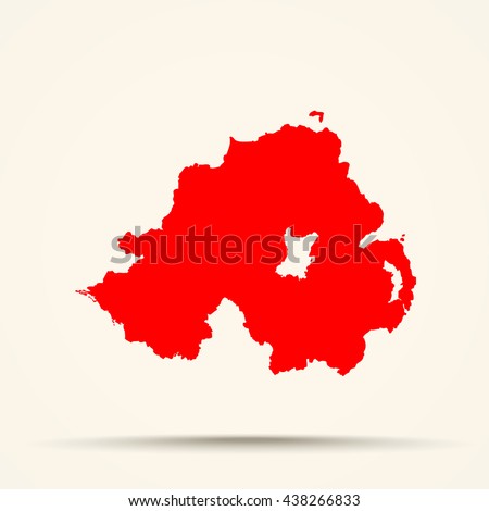 Red Northern Ireland Map Illustration




