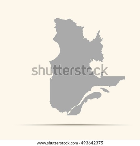 Gray Quebec Map Illustration