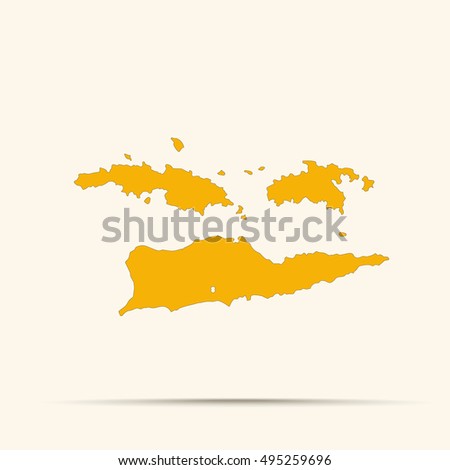 Orange United States Virgin Islands Map Illustration