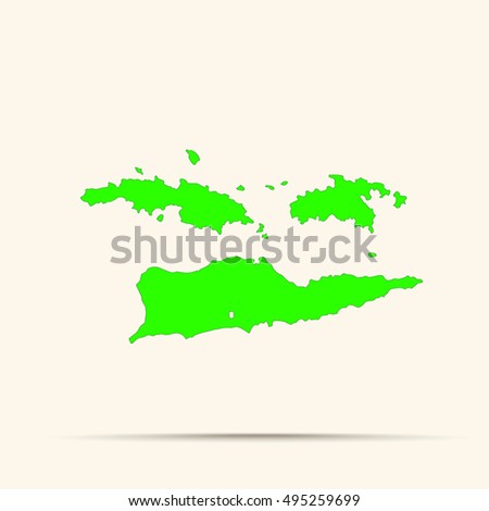 Green United States Virgin Islands Map Illustration