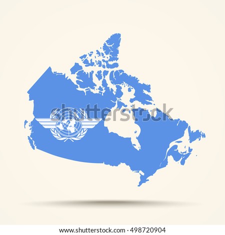 Map of Canada in ICAO (International Civil Aviation Organization) flag colors


