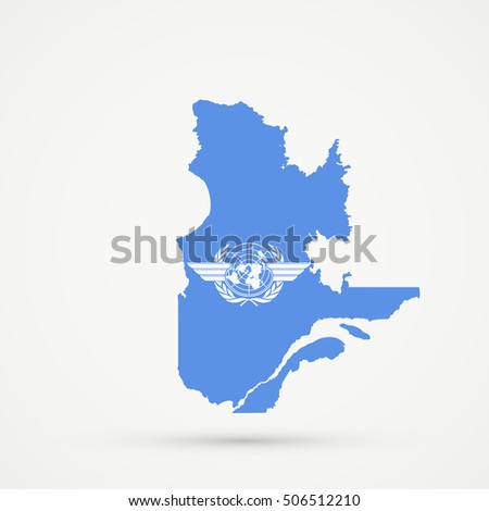 Quebec map in ICAO (International Civil Aviation Organization) flag colors, editable vector.



