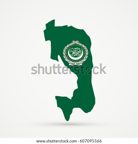 Ingushetia map in Arab League flag colors, editable vector.