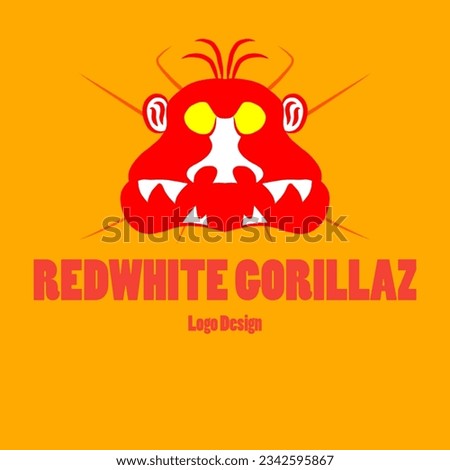 Redwhite Gorillaz Wildlife Logo Design