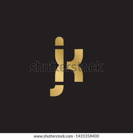 Letter jx linked lowercase logo design template elements. Gold letter Isolated on black  background. Suitable for business, consulting group company.