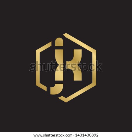 Letter jx linked lowercase logo design template elements. Gold letter Isolated on black  background. Suitable for business, consulting group company.