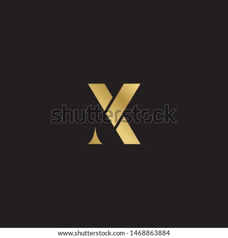 Initial letter nv uppercase modern logo design template elements. Gold letter Isolated on black  background. Suitable for business, consulting group company.