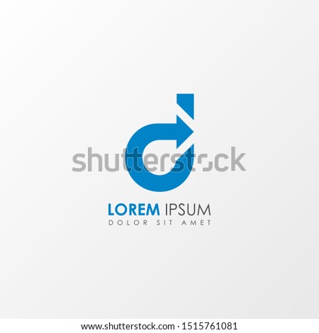 Initial d Letter Arrow icon logo design template element. Suitable for business, company group. Vector Illustration 