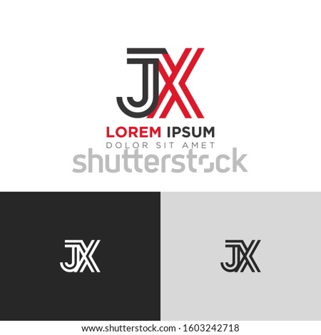 Initial Letter JX linked uppercase overlap modern logo design template. Suitable for business, consulting group company