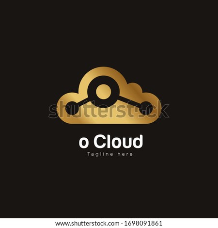 Initial Letter o inside Cloud logo icon. Modern Gold logo template. Can be used for business company group. Vector Illustration.