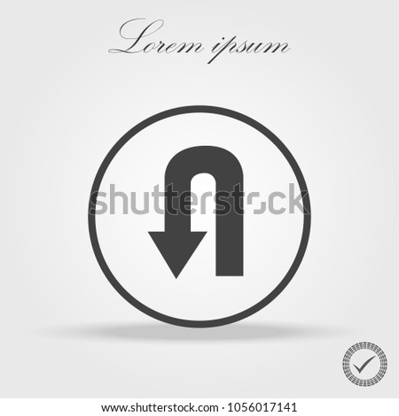 U-Turn Roadsign - road sign with turn symbol isolated, Vector illustration