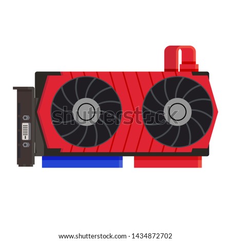 Technology extraction crypto currency. Virtual money. Mining video card. Miner of GPU. Vector illustration