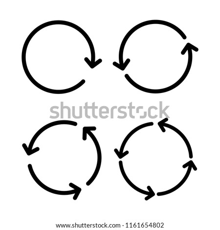 Circular arrows sign icon set vector