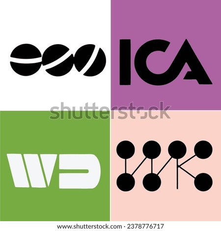 4 type logo design WD and ICA NK 