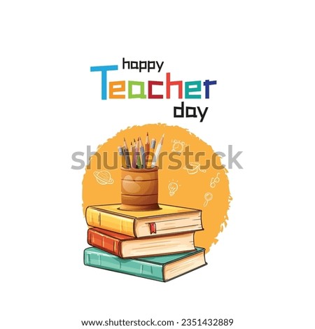 Happy teacher's day vector poster design, best teacher ever