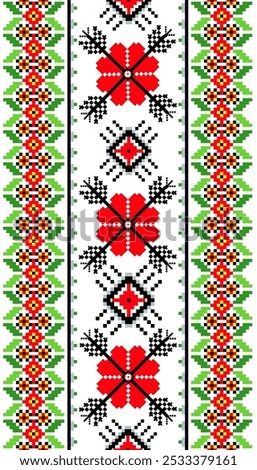 Cross Stitch. Geometric ethnic patterns. Geometric Ethnic Pattern, Embroidery,  Textile Ornamental, Fabric, Hand Stitch