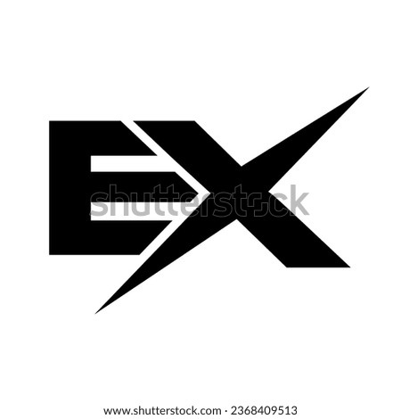 EX letter logo design. Alphabet letters Initials Monogram logo EX. EX Logo. Creative icon logo design for business and company