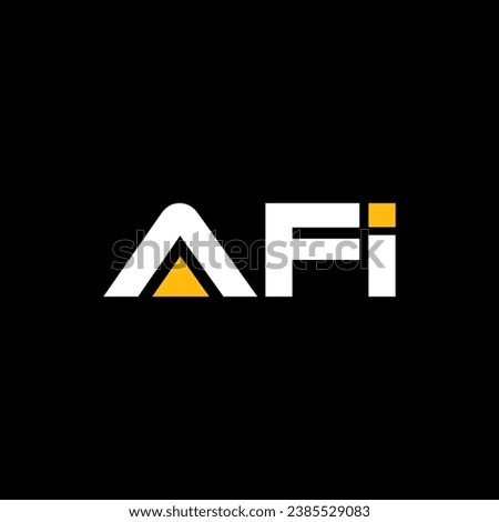 Letter AFI Logo Design on Black Background Template, a f i letters Stok fotoğraf © 