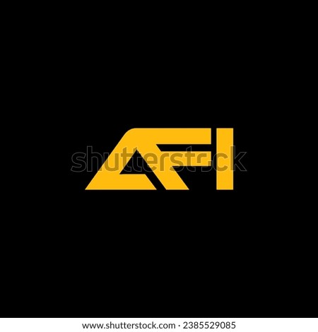 AFI Letter Logo Design on Black Background Template, a f i letters Stok fotoğraf © 