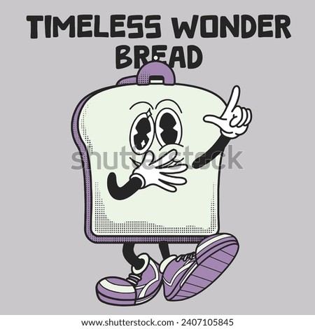 Bread Character Design With Slogan Timeless wonder bread