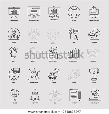 Business icons mostly used in web designing and graphic designing.