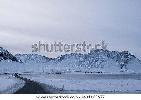 Similar – Image, Stock Photo Snowy road in Iceland