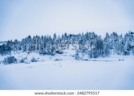 Similar – Foto Bild Nebelige Schneelandschaft