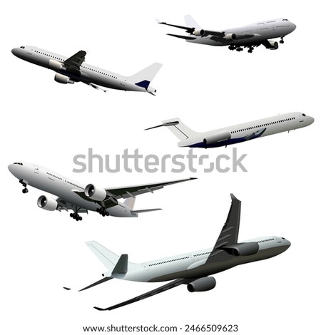 3d plane flight airbus Airport takeoff illustration 