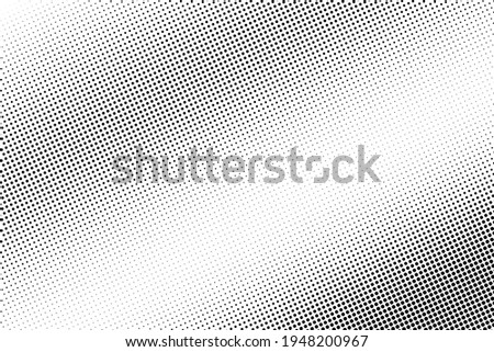 Black and white dotted halftone vector background. Black and white vector halftone. Subtle halftone digital texture. Faded dotted gradient. Comic effect overlay. Retro dot pattern on transparent back.