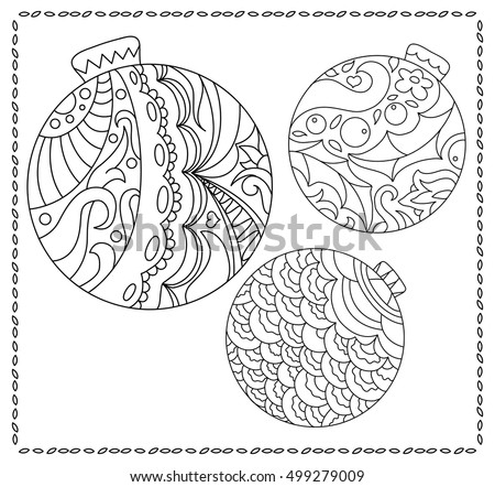 Christmas Fir Tree Ornament Coloring Page Adult Or Teen With New