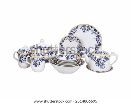 Similar – Image, Stock Photo Tea bowl fine blue and white patterned in Japanese Tokusa design with freshly brewed Assam organic black tea on which some air bubbles float