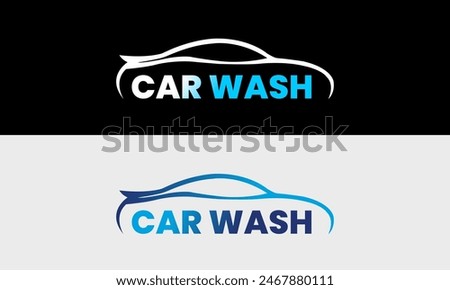 Car wash vector icon, water drop car sample Symbol, logo design illustration concept idea